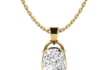 Certified 2 ctw Diamond Necklace - 14K Yellow Gold