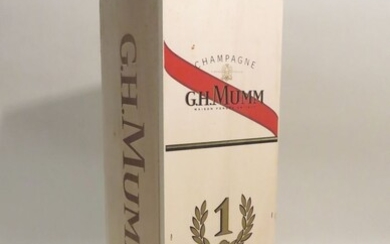 Champagne G.H.Mumm, 1er Cru, Cordon Rouge, Brut, non millésime. 1 Jéroboam (3L) en CBO.