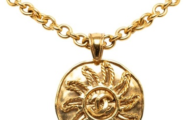 Chanel CC Sun Medallion Pendant Necklace