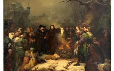 Charles (Carl) Schlesinger (Swiss, 1825-1893), MMartin Luther Burning the Papal Bull