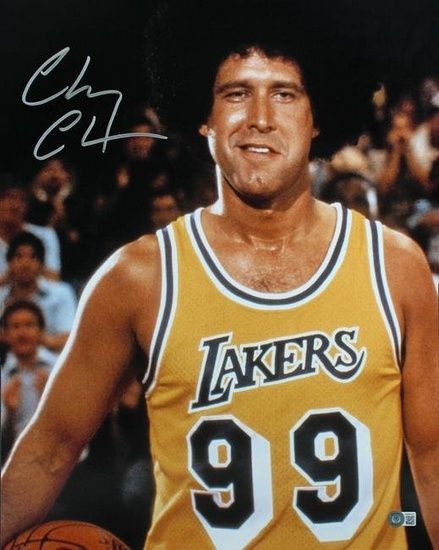 Chevy Chase Fletch Signed 16x20 Vertical Afro Photo Silver Sig BAS Wit