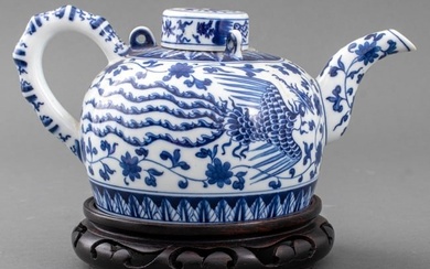 Chinese Chenghua Mark Phoenix Porcelain Teapot