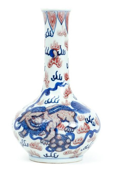 Chinese Colored Blue and White Porcelain Vase