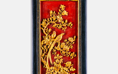 Chinese Gilt Carved and Lacquered Panel