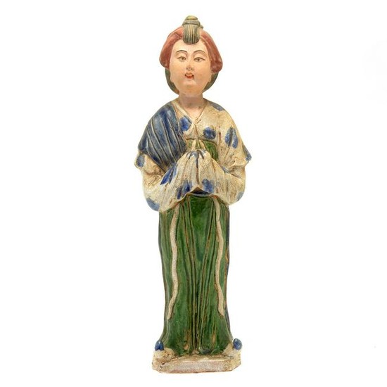 Chinese Green Glazed Pottery Tang Style Lady.