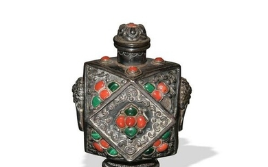 Chinese Silver Snuff Bottle, 19th-20th Century