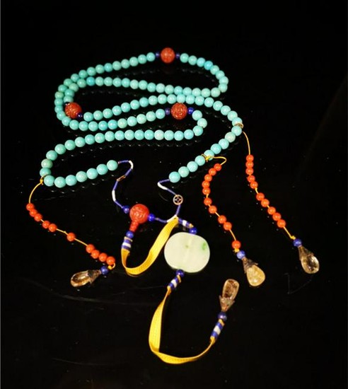Chinese Turquoise Court Necklace