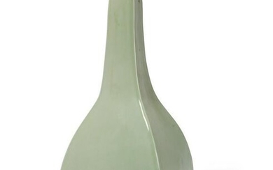 Chinese green glazed porcelain square bottle vase