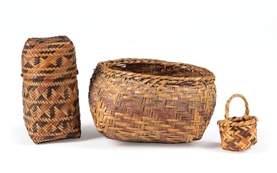Chitimacha Double Weave Covered Trinket Basket