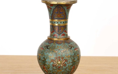 Cloisonne vase Chinese, Qianlong with taotie, lotus and ruyi decoration,...