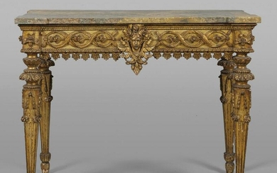 Console Luigi XVI in legno intagliato e dorato