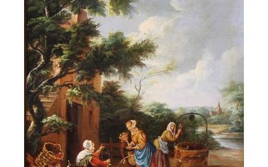 Continental School The Fruit Seller, oil on canvas, 48.5cm x...