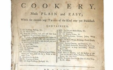 Cookery. [Glasse (Hannah)], "A Lady" The Art of Cookery