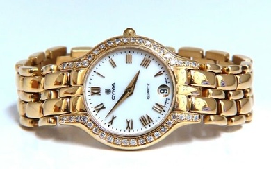 Cyma ladies gold diamond watch 14 karat
