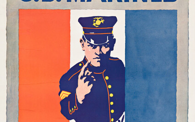 DESIGNER UNKNOWN THE U.S. MARINES WANT YOU. Circa 1917. 28x21 3/4 inches, 71x55...