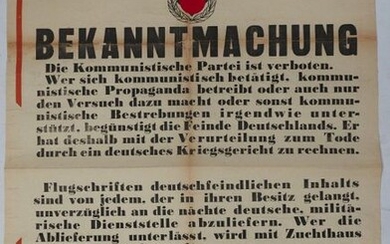 DISPLAY." Bekanntmachung " (Notice) dated 1941 and signed...