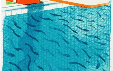 David Hockney, Pool Made with Paper and Blue Ink for Book, from Paper Pools (T.G. 269, M.C.A.T. 234)