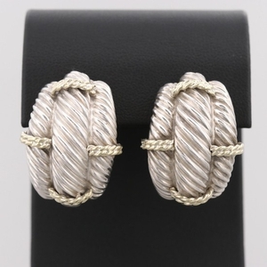 David Yurman Sterling Silver Earrings with 14K Yellow Gold Accents