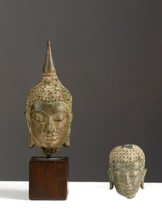 Deux têtes de Buddha Thailande ca 17°-18°…