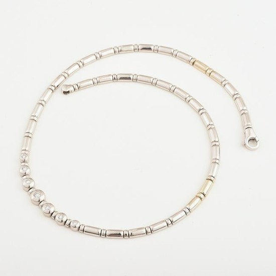 Diamond, 14k White Gold Necklace.