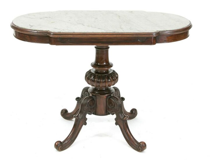 Dining table circa 1860, solid maho