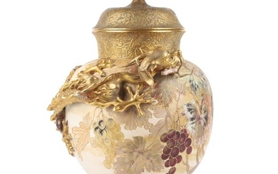 Doulton Burslem Lidded Chinoiserie Dragon Vase