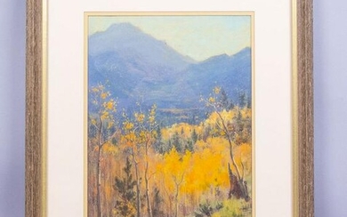 E H Haynes Pastel Painting Mountain Scene
