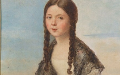 ÉCOLE FRANÇAISE VERS 1850, Portrait d'une jeune femme