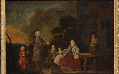 École HOLLANDAISE vers 1740 Portrait de... - Lot 422 - De Baecque et Associés