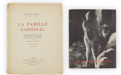 Edgar Degas, French 1834-1917- La Famille Cardinal, 1939 and Degas Monotypes, 1968; two books: La Famille Cardinal, including photogravure reproductions, published by Auguste Blaizot & Fils, Paris, overall 33 x 25.5cm, Monotypes, published by Fogg...