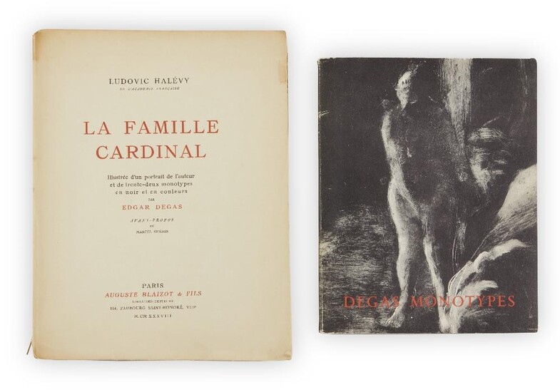 Edgar Degas, French 1834-1917- La Famille Cardinal, 1939 and Degas Monotypes, 1968; two books: La Famille Cardinal, including photogravure reproductions, published by Auguste Blaizot & Fils, Paris, overall 33 x 25.5cm, Monotypes, published by Fogg...