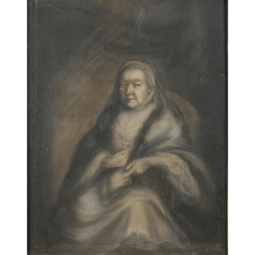 English School 18/19th Century- Portrait of Mrs Waller, in o...