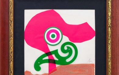 Enrico Baj, Senza titolo, 1967, collage di plastiche su cartoncino, cm...