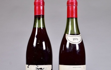 Ensemble de 2 bouteilles composé de : - 1 bouteille, Pommard-Rugiens, Jean Clerget, 1974. 4,5...