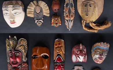 Ethnic Tribal Mask Collection Group Lot