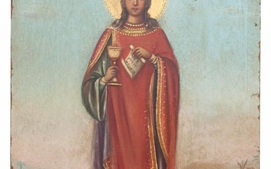 Exhibited Russian Icon, "The Great Martyr Barbara"