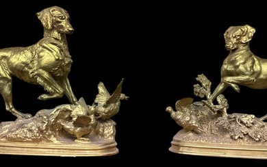 F. J. PAUTROT; a pair of French 19th century gilt...