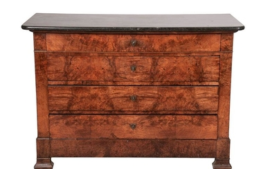 FRENCH BURL WALNUT CHEST OF DRAWERS