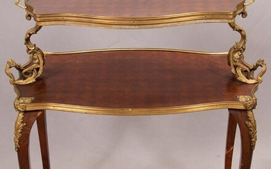 FRENCH LOUIS XV STYLE WOOD AND GILT BRONZE TABLE