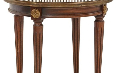 FRENCH LOUIS XVI STYLE MARBLE-INSET MAHOGANY SIDE TABLE