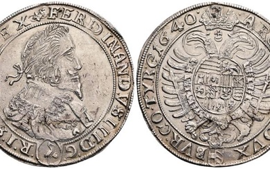 Ferdinand III. 1637-1657 Taler, 1640. mit dem ovalen Wappen! Wien...