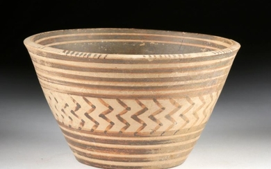 Fine Greek Mycenaean Bi-Chrome Pottery Bowl