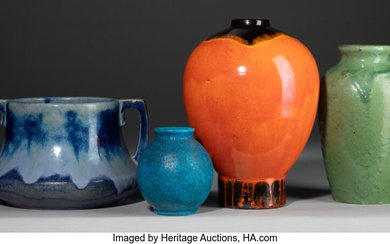 Four French Glazed Ceramic Vases (20th century)