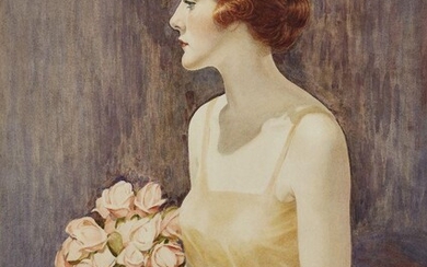 Frank J. Carmichael, British, exh.1923-29 - Pamela; watercolour on paper, signed lower right 'F J Carmichael', 65.5 x 51.5 cm
