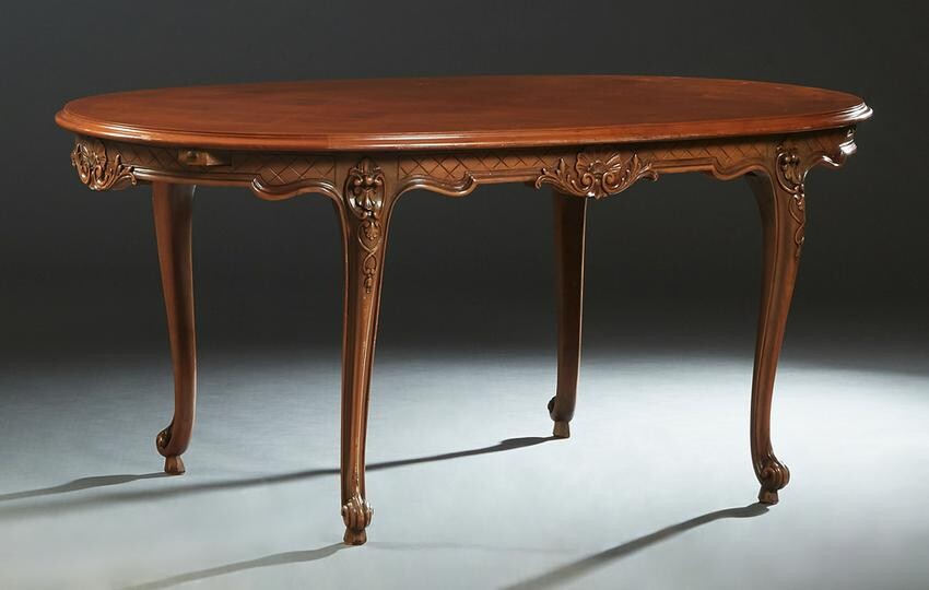 French Louis XV Style Cherry Dining Table, 20th c., the