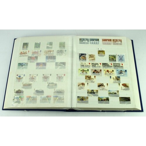 GB - large blue stockbook, stamps c1953-2000 mint or UM, mos...