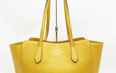 GUCCI Gucci Swing Tote Bag Shoulder Yellow Leather Ladies Fashion 354408 USED