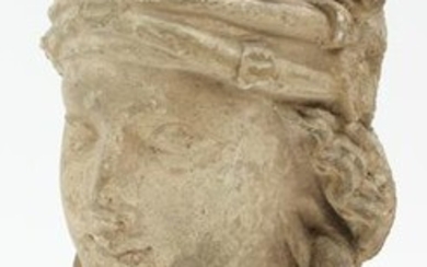 Gandhara Stucco Head of a Bodhisattva