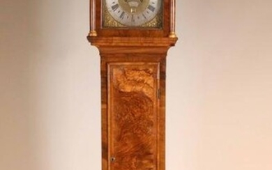 George II Parcel-Gilt Walnut Tall Case Clock