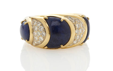 Gold, Lapis Lazuli and Diamond Ring